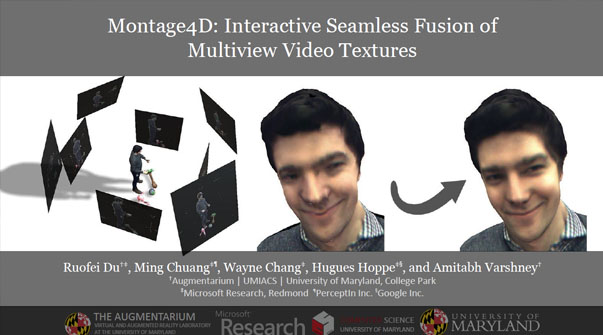 Montage4D: Interactive Seamless Fusion of Multiview Video Textures Teaser Image.