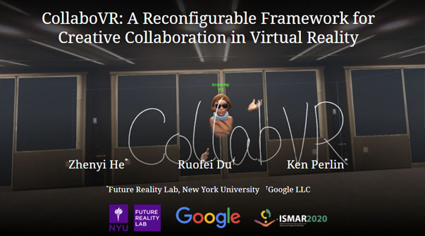 CollaboVR: A Reconfigurable Framework for Multi-User to Communicate in Virtual Reality Teaser Image.