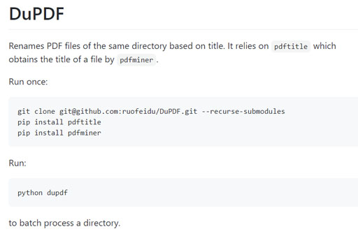DuPDF: Renaming PDFs by titles in Batch Teaser Image.